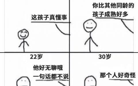 内向的人在不同阶段收到的评价